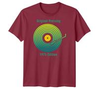 T-shirt da uomo Original Pressing 1975 Edition Vinyl Records Music Retro Audio