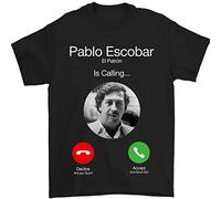 T-shirt da uomo Pablo Escobar El Patron is Calling, 100% cotone, Nero , XL