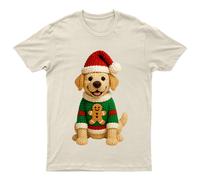 T-shirt da uomo per le vacanze di Natale del cane maglietta da donna maglia...