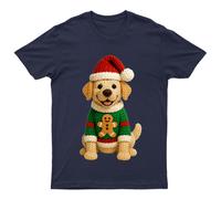 T-shirt da uomo per le vacanze di Natale del cane maglietta da donna maglia...
