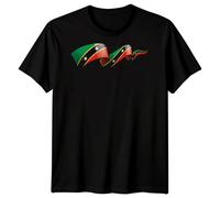 T-shirt da uomo Saint Kitts e Nevis Flag Ribbon Travel maglietta caraibica