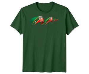 T-shirt da uomo Saint Kitts e Nevis Flag Ribbon Travel maglietta caraibica