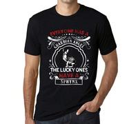 T-shirt da uomo - Tutti hanno un angelo custode I più fortunati hanno un gatto Sfinge - T-shirt grafica eco-responsabile Regalo vintage Novità Stile e semplicità: Le nostre magliette sono la scelta id