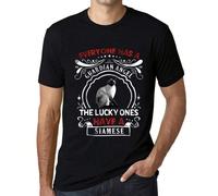 T-shirt da uomo - Tutti hanno un angelo custode I più fortunati hanno un gatto siamese - T-shirt grafica eco-responsabile Regalo vintage Stile e semplicità: Le nostre magliette sono la scelta ideale p