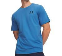 T-shirt da uomo Under Armour Left Chest Logo Short Sleeve - aegean blue/black - Blu (XL)