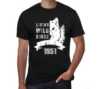 T-shirt da uomo Une Vie Sauvage Since 1951 - Living Wild Since 1951 - 73 anni T-shirt grafica Idea regalo 73° compleanno Vintage Anno 1951 Novità Il regalo di compleanno per eccellenza per gli uomini: