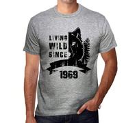 T-shirt da uomo Une Vie Sauvage Since 1969 - Living Wild Since 1969 - 55 anni T-shirt grafica Idea regalo 55° compleanno Vintage Anno 1969 Novità Il regalo di compleanno per eccellenza per gli uomini: