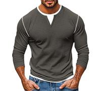 T-shirt da uomo vestibilità ampia casual estiva basic t-shirt leggera estiva con colletto tinta unita tinta unita allenamento quotidiano camicie hawaiane per uomo, Grigio, XXX-Large