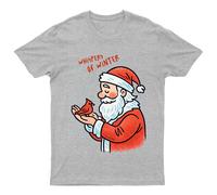 T-shirt da uomo Whispers Of Winter Santa Cardinal Christmas Holidays da donna