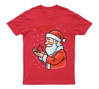 T-shirt da uomo Whispers Of Winter Santa Cardinal Christmas Holidays da donna