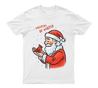 T-shirt da uomo Whispers Of Winter Santa Cardinal Christmas Holidays da donna