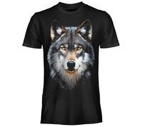 T SHIRT DARK EMBER LUPO VOLTO ORIGINALE ragazzo/a adulto/a Maglia Maglietta nera