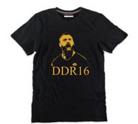 T-shirt DE ROSSI ddr 16 calciatore romano capitano magica volto 100% cotone nera