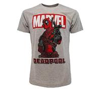 T-Shirt Deadpool Originale Grigia Prodotto Ufficiale Marvel Maglia Maglietta Unisex (XS (10-14 Anni))