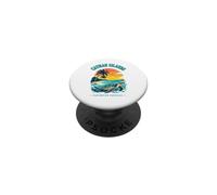 T-shirt delle Isole Cayman Caraibi Paradise Sea Turtle Sunset PopSockets PopGrip Adesivo