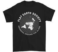 T-Shirt Dell'Uomo Del Flat Earth Society Membri In Giro Per Il Mondo 100% Cotone