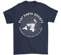 T-Shirt Dell'Uomo Del Flat Earth Society Membri In Giro Per Il Mondo 100% Cotone