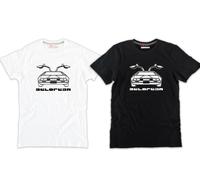 T-shirt delorean auto back to the future film cotone bianca nera idea regalo