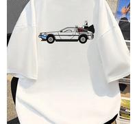 T-shirt DeLorean Ritorno al Futuro (uomo), nuova maglietta estiva da uomo in cotone 220g con scollo rotondo e stampa sul retro (1 pezzo) T-shirt da uomo a maniche corte, girocollo, casual, stampata, c
