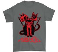 T-Shirt Demoniaca Per Gatti Halloween Horror Streghe Demoni Uomo 100% Cotone