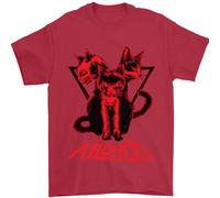 T-Shirt Demoniaca Per Gatti Halloween Horror Streghe Demoni Uomo 100% Cotone