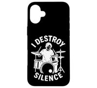 T-shirt Destroy Silence Drummer Drum Musicicians Percussion Custodia per iPhone 16 Plus
