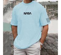 T-shirt D'été Décontracté Pour Homme Avec Impression De Lettres, Taille Plus 1XL,2XL,3XL,4XL,5XL,6XLLettere,A strisceTessuto in maglia