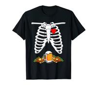 T-shirt di Halloween incinta di Skeleton X-Ray Beer & Schnitzel Maglietta