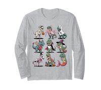 T-Shirt di Halloween T-Rex - Dinosauro Costume Gruppo Spooky Dino Maglia a Manica