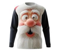 T-shirt di Natale per gli uomini Uk Natale Cartoon Felpa Baggy Lettera Girocollo Tshirt Vintage Claus O Neck Costume, bianco, XL