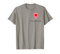 T-shirt di San Valentino "You Are Here" in My Heart Love Geotag Maglietta
