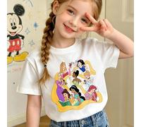 T-shirt Disney 2026 e Zootopia, carina e casual a maniche corte con stampa per bambini, ideale per uscite quotidiane e feste 120,130,140,150,160FumettoMiscele di cotone