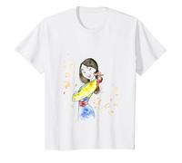 T-shirt Disney Mulan Mushu Leaf con schizzi ad acquerello Maglietta, Bambini, Bianco, 8 anni