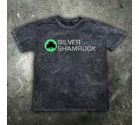 T-Shirt Distressed Da Uomo Halloween Michael Myers Film Horror Silver Shamrock