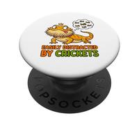 T-shirt divertente con drago barbuto distratto da crickets PopSockets PopGrip Adesivo