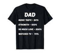 T-shirt divertente da uomo con etichetta nutrizionale per la festa del papà Maglietta