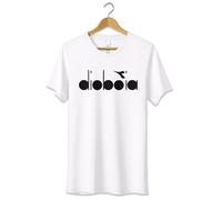 T-Shirt Divertente Dio Boia Maglietta Tshirt Logo Fake Diadora S M L XL XXL