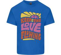 T-Shirt Divertente Hippy Pace Bambini 60S Keep The Love Flowing