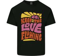 T-Shirt Divertente Hippy Pace Bambini 60S Keep The Love Flowing