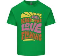 T-Shirt Divertente Hippy Pace Bambini 60S Keep The Love Flowing