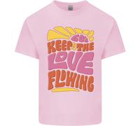 T-Shirt Divertente Hippy Pace Bambini 60S Keep The Love Flowing