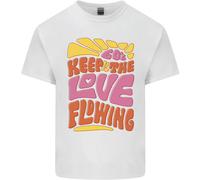 T-Shirt Divertente Hippy Pace Bambini 60S Keep The Love Flowing
