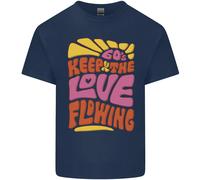 T-Shirt Divertente Hippy Pace Bambini 60S Keep The Love Flowing
