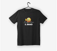 T-Shirt Divertente - “Mi alzo solo per il BRUNCH” TS53/N, Maglietta uomo Emoji