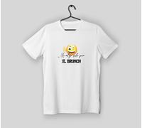 T-Shirt Divertente - “Mi alzo solo per il BRUNCH” TS53/N, Maglietta uomo Emoji