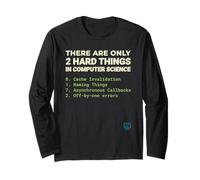 T-Shirt Divertente Only 2 Hard Things in Computer Science Maglia a Manica