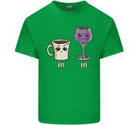 T-Shirt Divertente Per Bambini Coffee Al Mattino E Wine Al Pomeriggio