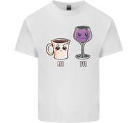 T-Shirt Divertente Per Bambini Coffee Al Mattino E Wine Al Pomeriggio