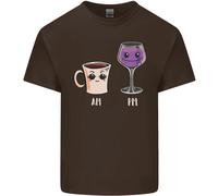 T-Shirt Divertente Per Bambini Coffee Al Mattino E Wine Al Pomeriggio