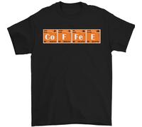 T-Shirt Divertente Per Geek Della Chimica Tavola Periodica Del Caffè 100% Cotone